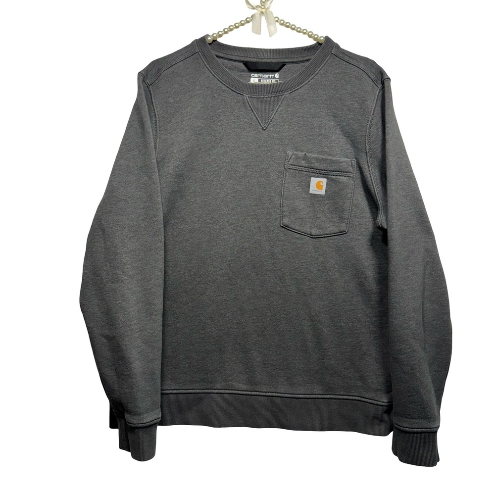 Carhartt Relaxed Fit Pocket Sweatshirt Gray 103925 CRH Women Large L 12/14